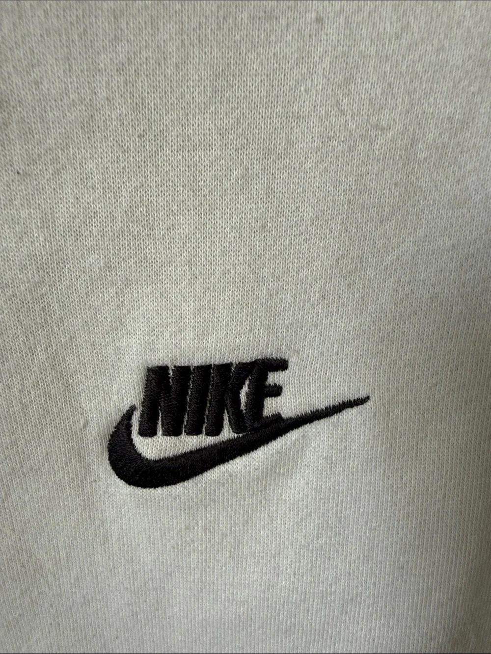 Nike White Kids Pullover Hoodie with Black Swoosh